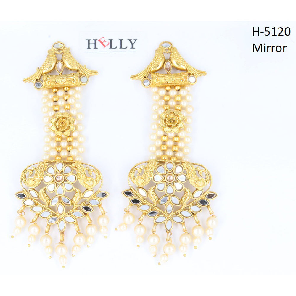 Corbeda Fashion Gold plated Assorted Color Mirror Dangler Earrings