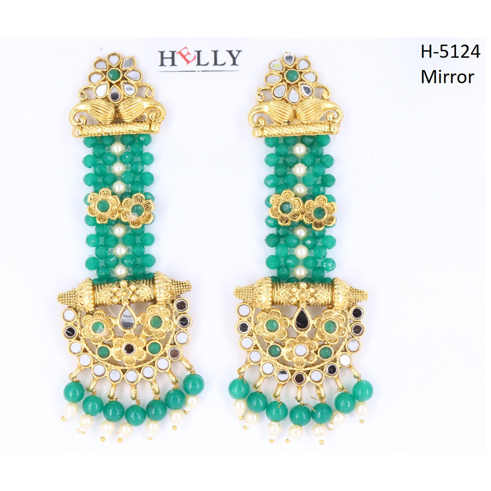 Corbeda Fashion Gold plated Assorted Color Mirror Dangler Earrings