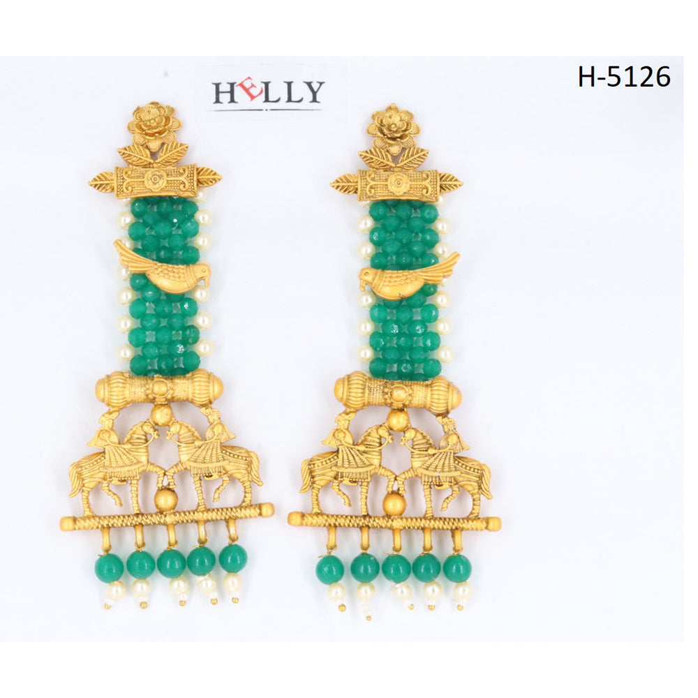 Corbeda Fashion Gold plated Assorted Color Dangler Earrings