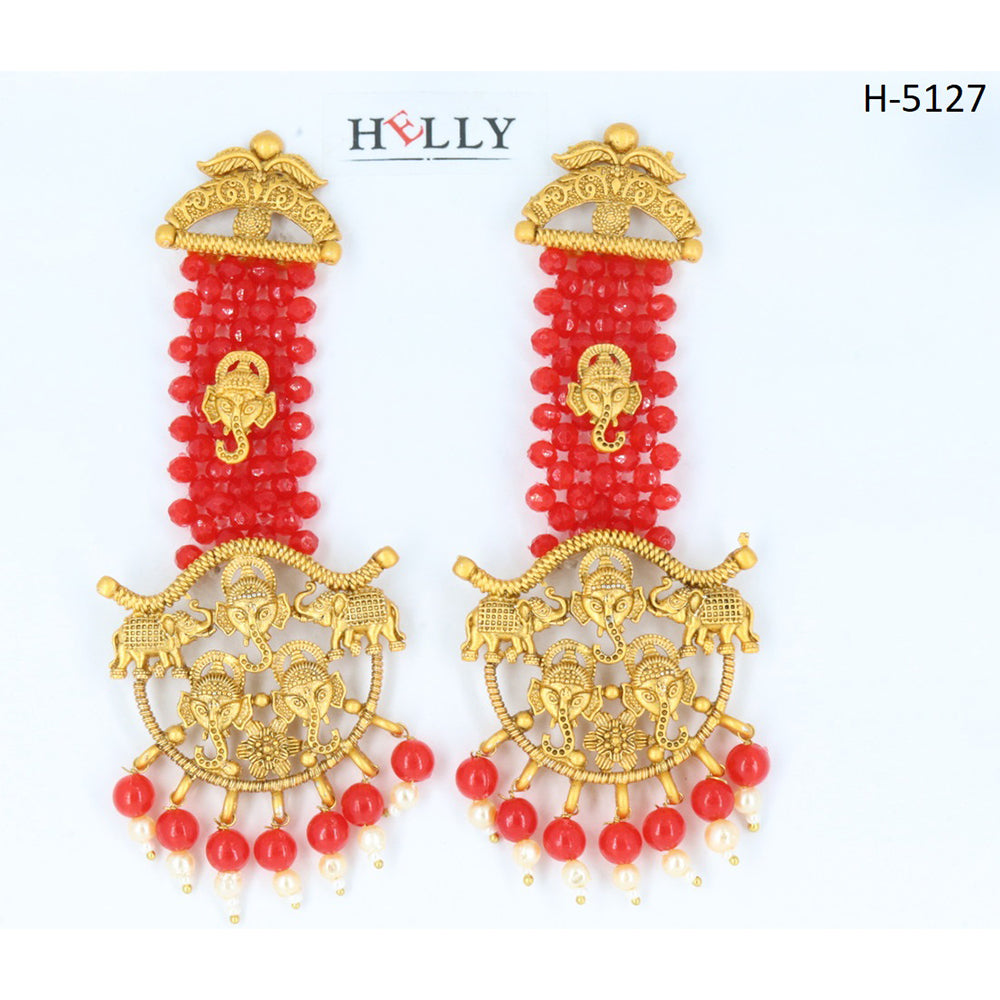 Corbeda Fashion Gold plated Assorted Color Dangler Earrings