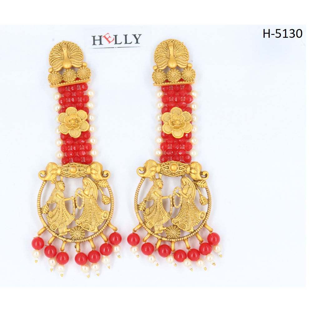 Corbeda Fashion Gold plated Assorted Color Dangler Earrings