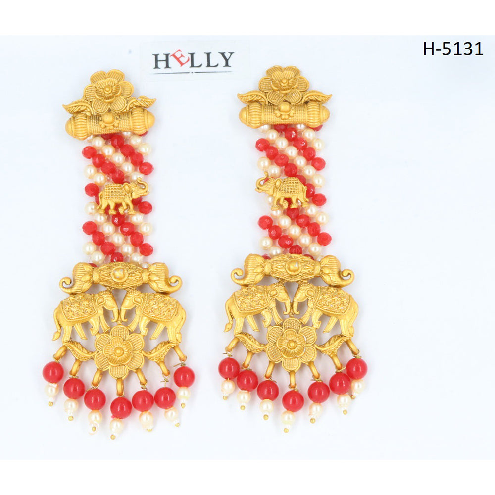 Corbeda Fashion Gold plated Assorted Color Dangler Earrings