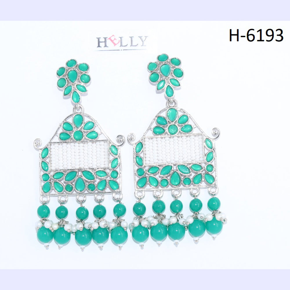 Corbeda Fashion Silver Plated Assorted Color Dangler Earrings