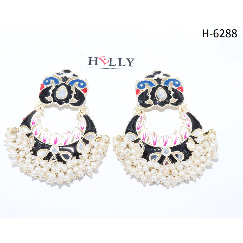 Corbeda Fashion Gold plated Assorted Color Dangler Earrings