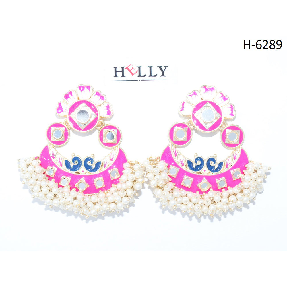 Corbeda Fashion Gold plated Assorted Color Dangler Earrings