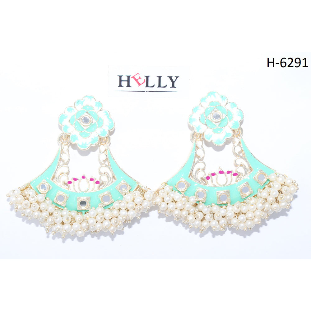 Corbeda Fashion Gold plated Assorted Color Dangler Earrings