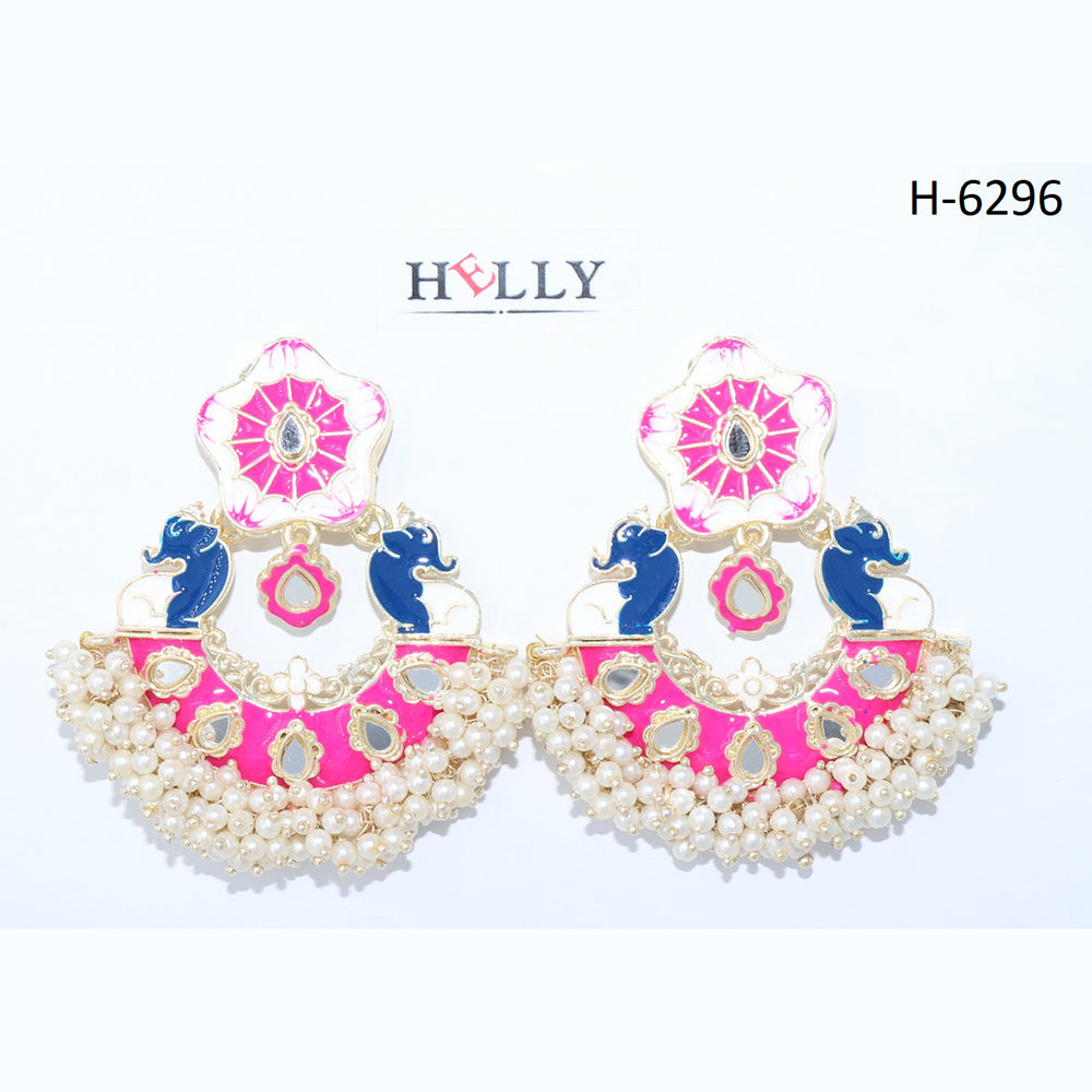 Corbeda Fashion Gold plated Assorted Color Dangler Earrings