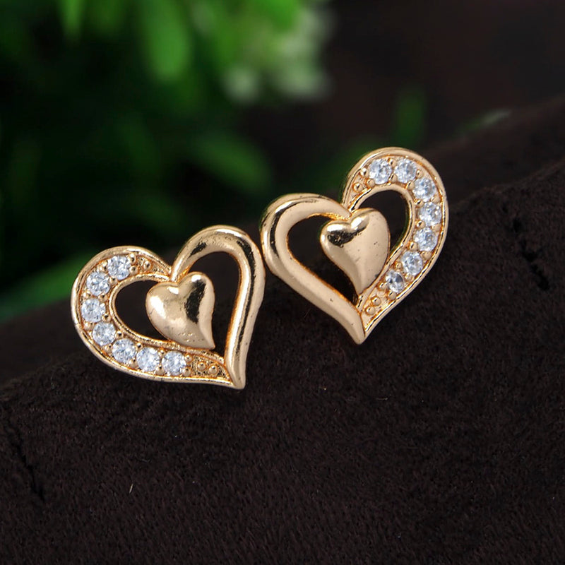 Couple Heart Diamond Earrings