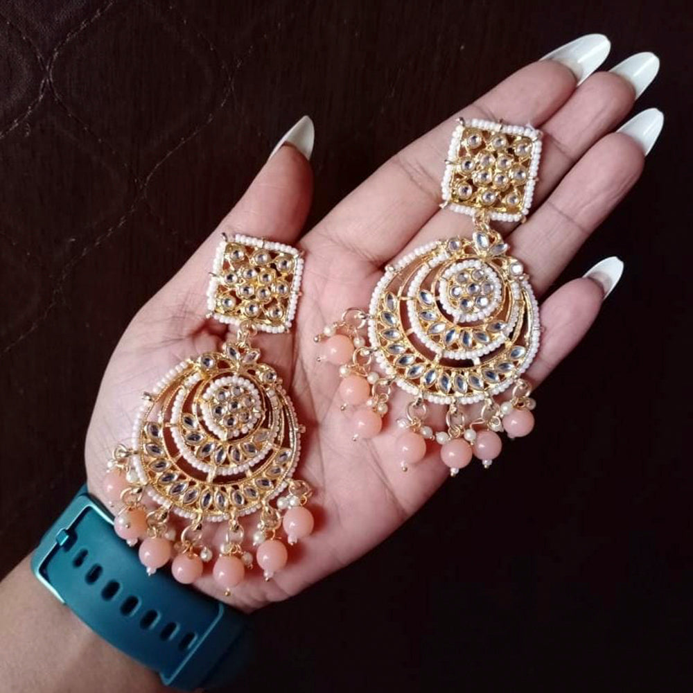 Buy Kushal's Fashion Jewellery White & Gold Toned Dome Shaped Jhumkas -  Earrings for Women 3010016 | Myntra