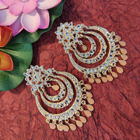 Heera Jewellers Gold Plated Kundan & Beads Dangler Earrings