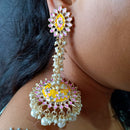 Heera Jewellers Gold Plated Kundan Stone & Meenakari Jhumki Earrings