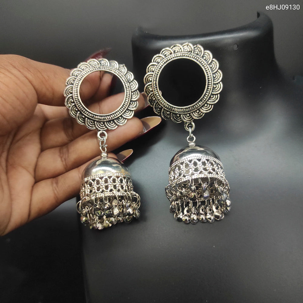 Heera Jewellers Oxidized Plated Jhumki Earrings - HJEar80