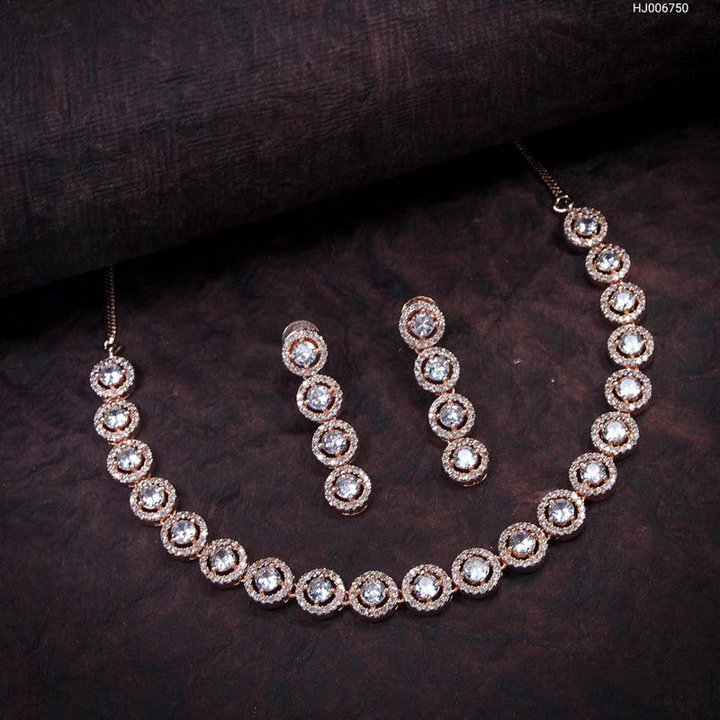 Heera Jewellers American Diamond Stylish Fancy Necklace Set