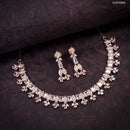 Heera Jewellers Gold Plated American Diamond Necklace Set