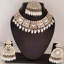 Heera Jewellers Gold Plated Mirror & Beads Choker Necklace Set With Maangtikka