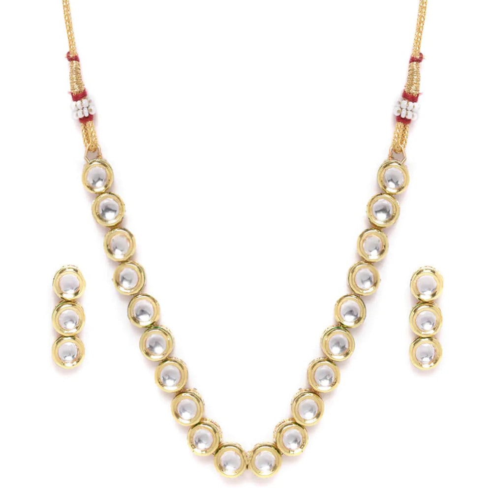 Heera Jewellers Gold Plated Kundan Stone Choker Necklace Set