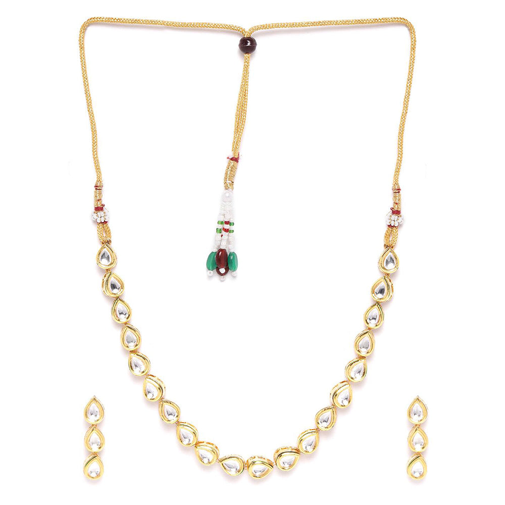 Heera Jewellers Gold Plated Kundan Stone Choker Necklace Set