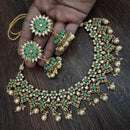 Heera Jewellers Gold Plated Kundan Stone & Beads Designer Choker Necklace Set