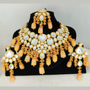 Heera Jewellers Gold Plated Kundan & Beads Designer Choker Necklace Set