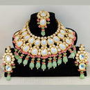 Heera Jewellers Gold Plated Kundan & Beads Designer Choker Necklace Set