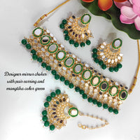 Heera Jewellers Gold Plated Mirror & Beads Necklace Set