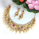 Heera Jewellers Gold Plated Kundan Stone Necklace Set