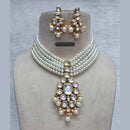 Heera Jewellers Gold Plated Kundan Stone & Pearl Necklace Set