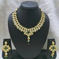 Heera Jewellers Gold Plated Kundan Stone Necklace Set