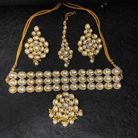 Heera Jewellers Gold Plated Kundan Stone Necklace Set