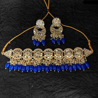 Heera Jewellers Gold Plated Mirror  & Beads Necklace Set