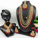 Heera Jewellers Gold Plated Kundan Stone & Beads Bridal Set