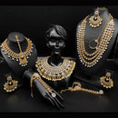 Heera Jewellers Gold Plated Kundan Stone & Beads Bridal Set