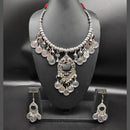 Heera Jewellers Oxidized Plated Mirror Necklace Set - HJNECk659