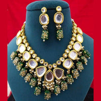 Heera Jewellers Gold Plated Kundan Stone & Beads Necklace Set