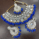 Heera Jewellers Gold Plated Beads & Mirror & Austrian Stone Choker Necklace Set