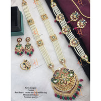 H K Fashion Gold Plated Designer Kundan Combo Set -HKFCOMBO03