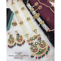 H K Fashion Gold Plated Designer Kundan Combo Set -HKFCOMBO04