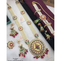 H K Fashion Gold Plated Designer Kundan Combo Set -HKFCOMBO05