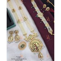 H K Fashion Gold Plated Designer Kundan Combo Set -HKFCOMBO08