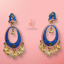 H K Fashion Gold Plated Kundan & Meenakari Dangler Earrings