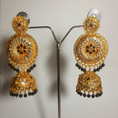 H K Fashion Gold Plated Austrian Stone & Beads Jhumki Earrings