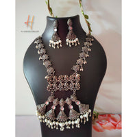H K Fashion Bohemian Style Multistrand Silver Oxidised Necklace Set