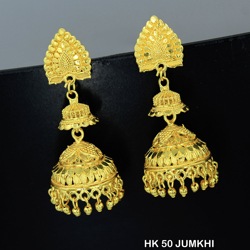 Mahavir Dye Gold Jhumki Earrings