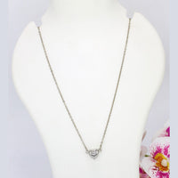 Mahavir Silver Plated Magnetic Heart Pendant Chain