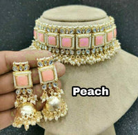 India Art Gold Plated Kundan And Pearl Necklace Set