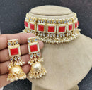 India Art Gold Plated Kundan And Pearl Necklace Set