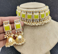 India Art Gold Plated Kundan And Pearl Necklace Set