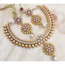 India Art Gold Plated Kundan Pota Stone Necklace Set
