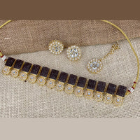 India Art Gold Plated Kundan Stone & Pearl Necklace Set