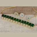 India Art Gold Plated Kundan Stone & Pearl Necklace Set
